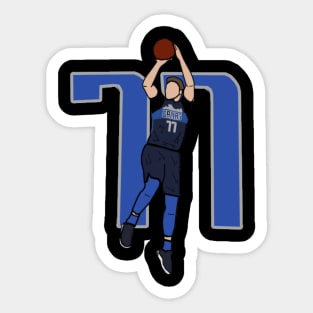 Luka Doncic 77 Fadeaway Jumpshot - NBA Dallas Mavericks Sticker
